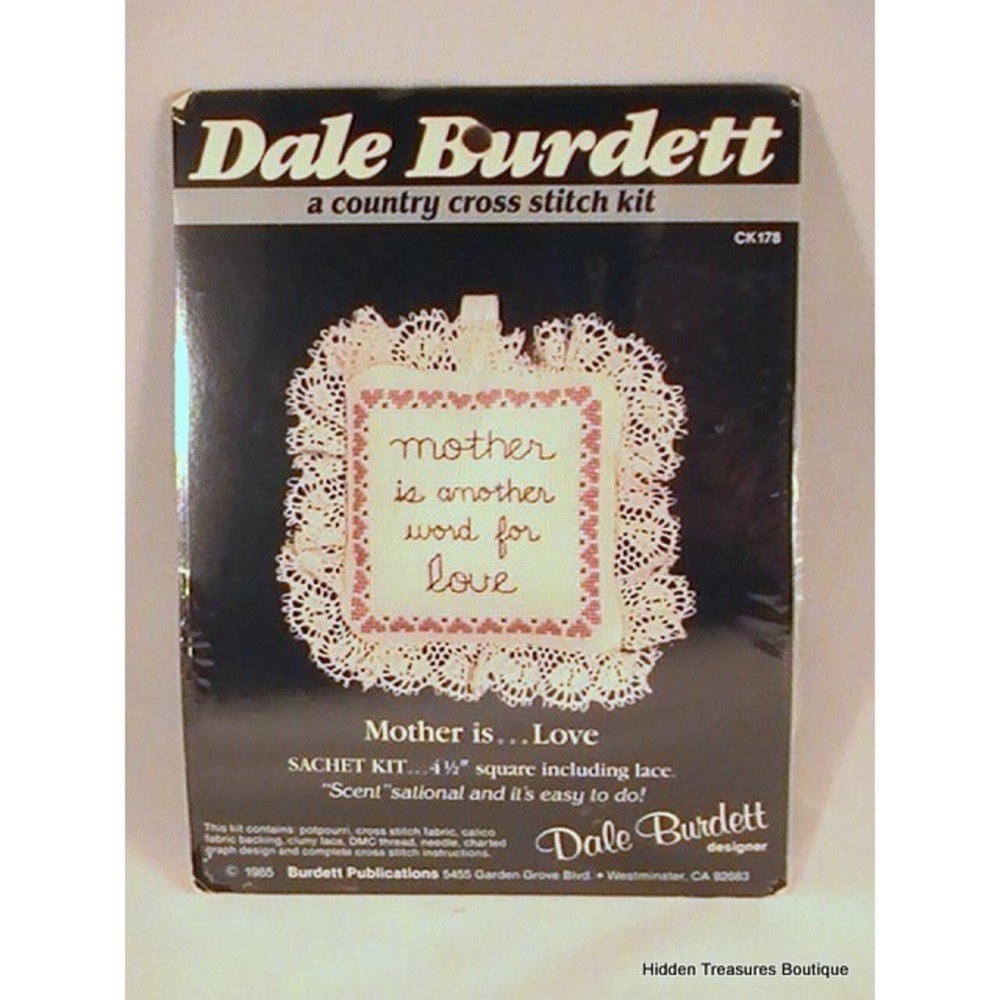Dale Burdett Country Cross Stitch Mother Is... Love‎ Satchet Kit Sealed